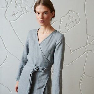 LINENFOX rosemary wrap dress